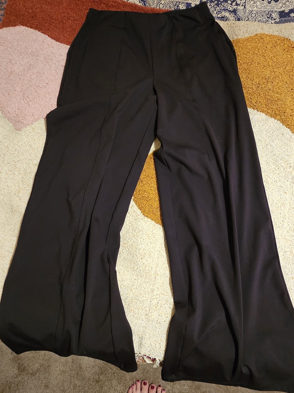 Wide-Leg Black Women's Dress Pants